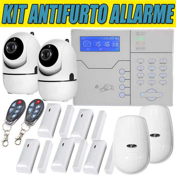 Kit Allarme wireless professionale per casa connessione internet